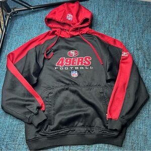 Vintage Reebok San Francisco 49ers Pullover Hoodie in Black Red